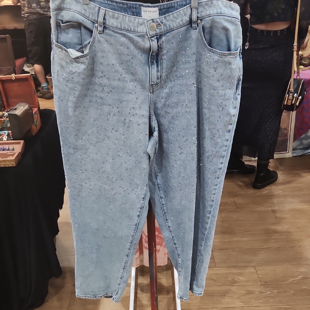 Blue Denim Jeans with Sparkle Detail
